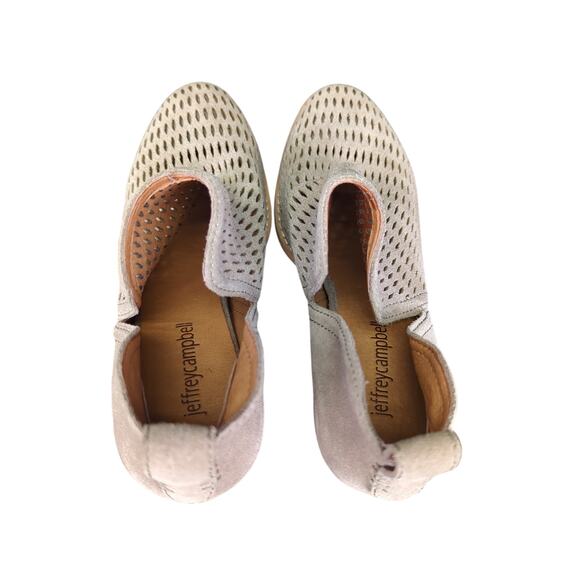 Jeffrey Campbell Vanhook Taupe Ankle Booties Perf Cutout Leather Suede Women's 6 - Picture 6 of 8